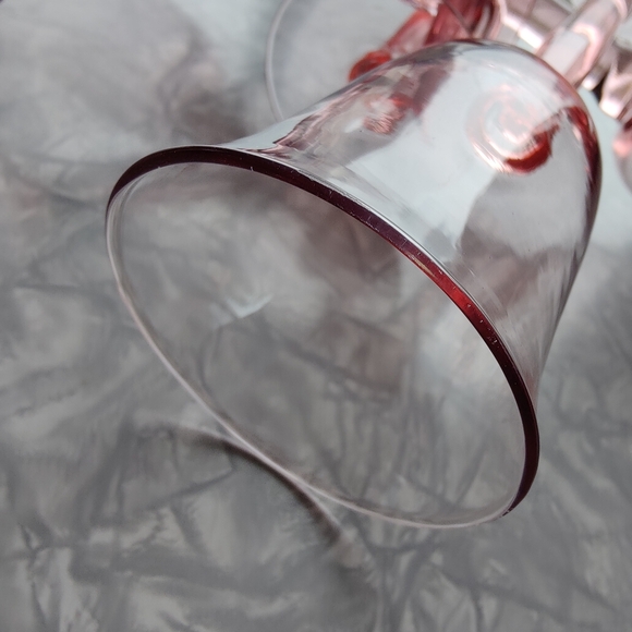 5  🩷 Pink hand blown glass 🍷 Wine or water Goblets | 8 oz Mexico / Spain style - Picture 9 of 14